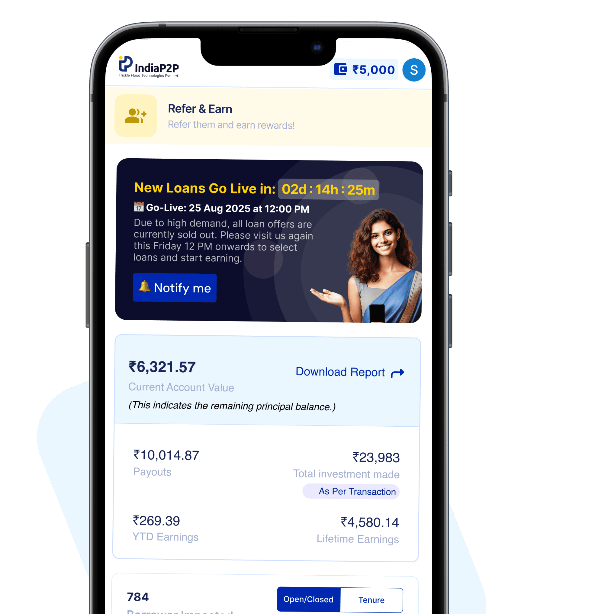 Monthly Income Plus - IndiaP2P app view
