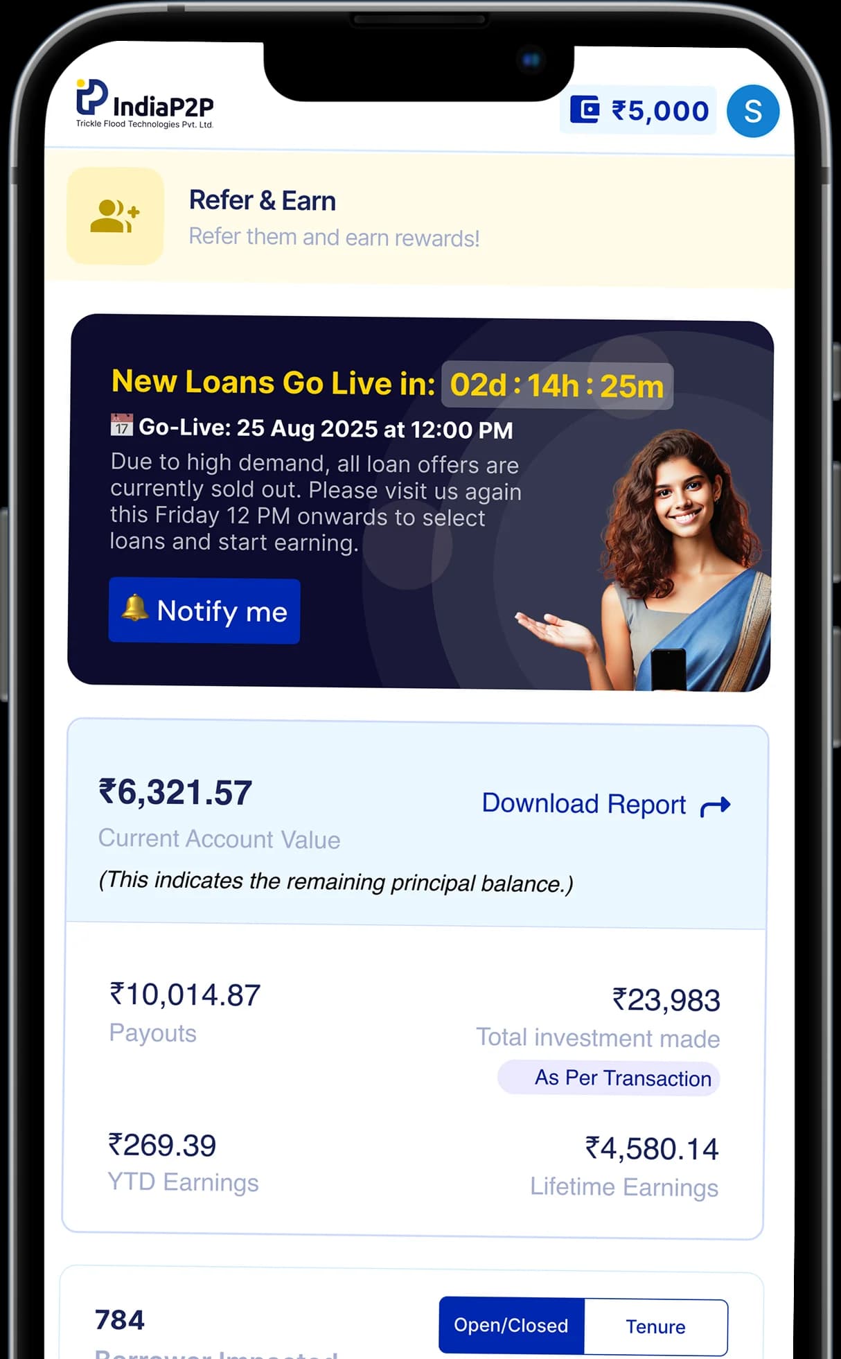 Monthly Income Plus - IndiaP2P app view